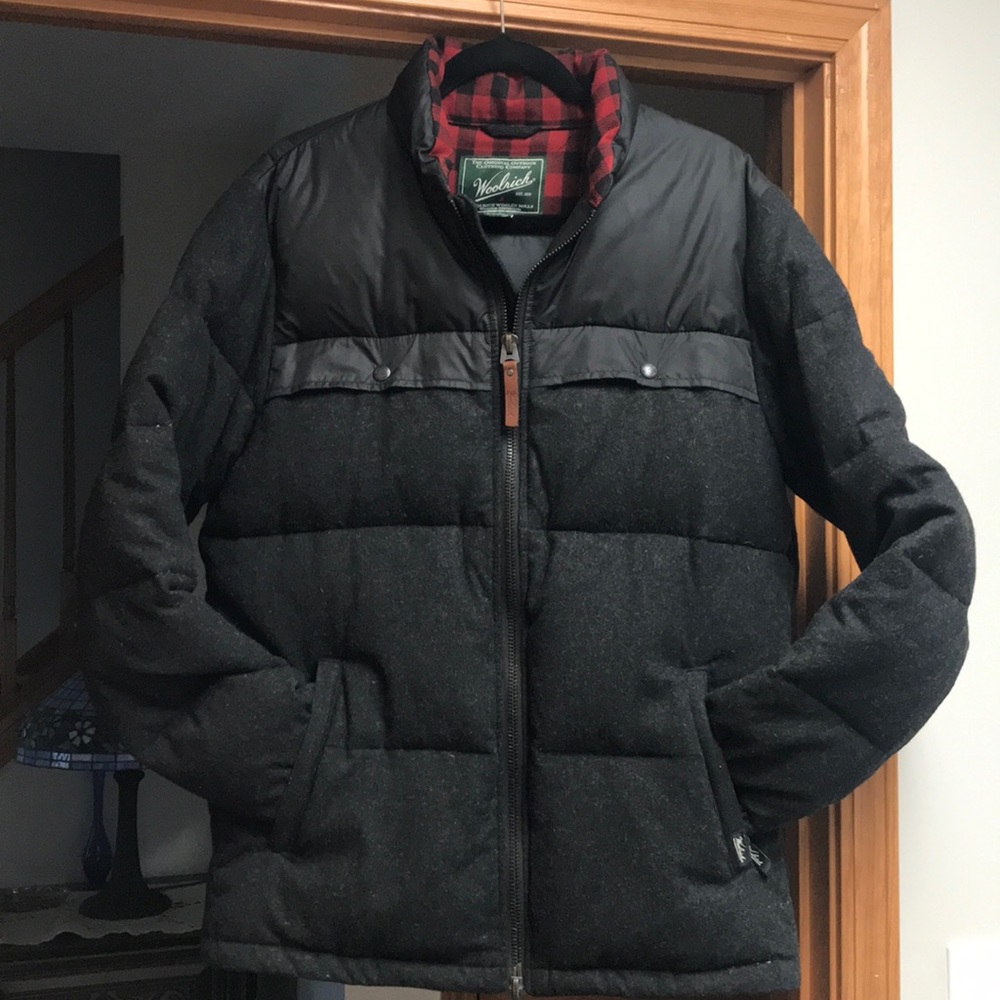 Mens WOOLRICH Wool & Down Puffer Coat BEAUTIFUL